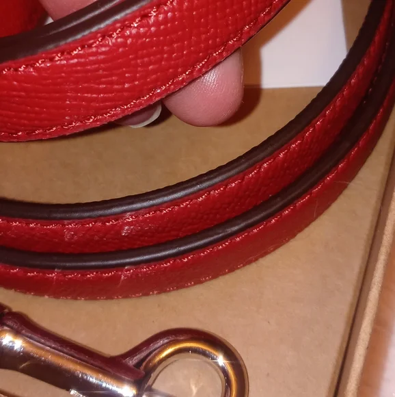 Authentic Red Leather Coach Dog Leash - Picture 4 of 6